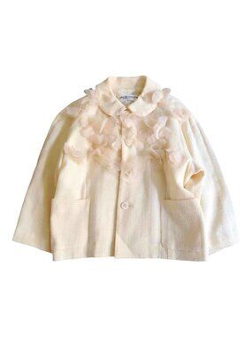 robe de chambre Comme des Garçons 2000SS Organza Petal Appliqué Wool Jacket